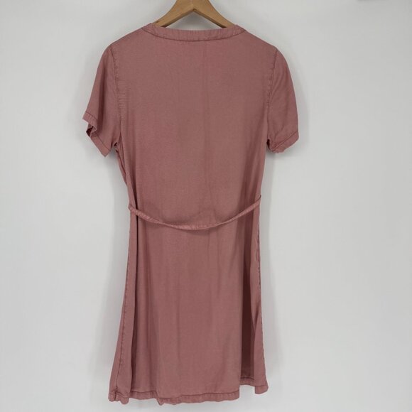 C&C California Pink Mini Dress Short Sleeve Buttons Lyocell Medium Clean Girl - Picture 4 of 7